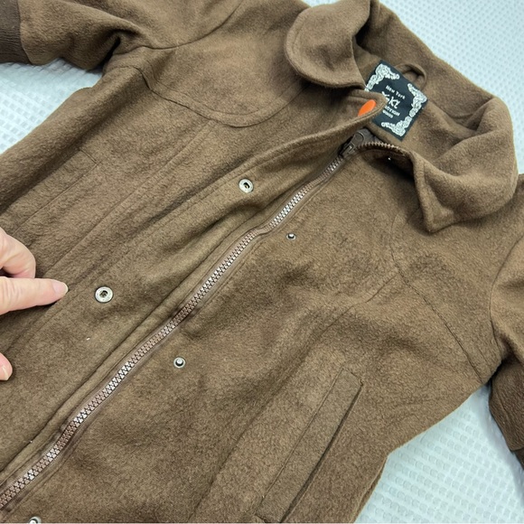 Yoki Brown Puffer Jacket with Orange Accents - Picture 5 of 7